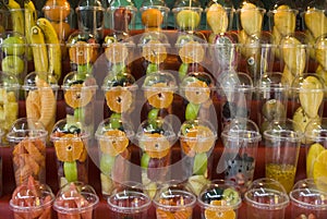 Assorted tropical fruit cups