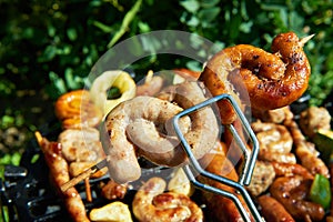 Assorted types of meat and vegetables