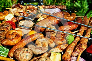 Assorted types of meat and vegetables