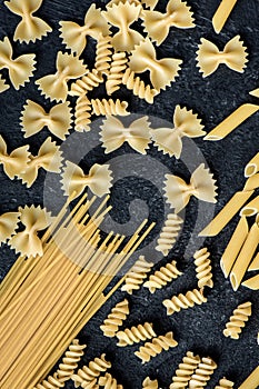 Assorted uncooked pasta