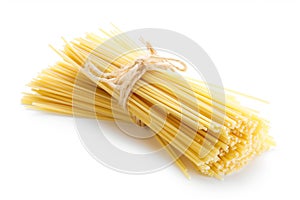 Assorted Uncooked Pasta on White Background