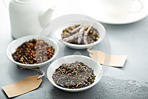 Assorted variety of loose leaf teas