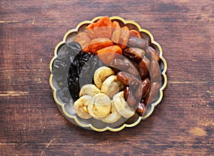 Assorted various dried fruits