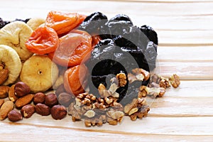 Assorted various dried fruits