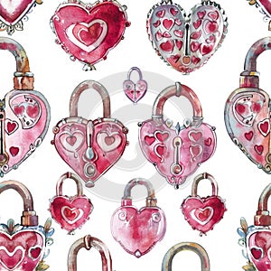 Assorted Watercolor Heart Locks - Romantic, Artistic, and Whimsical Designs