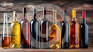 Assorted Wine Bottles Displayed in a Cellar