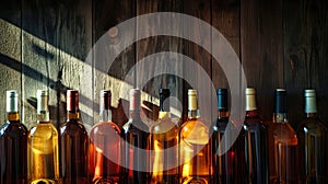 Assorted Wine Bottles Displayed in a Cellar