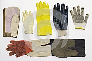 Assorted working protective gloves for labor and cleaning