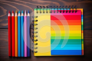 Assorted Writing Instruments. Pens, Pencils, Rollerball Pens, and Colorful Markers on Table