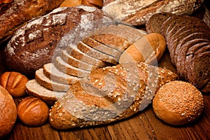 Assortment of baked bread