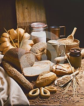 Assortment of baked bread