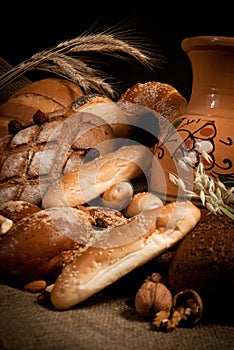 Assortment of baked bread
