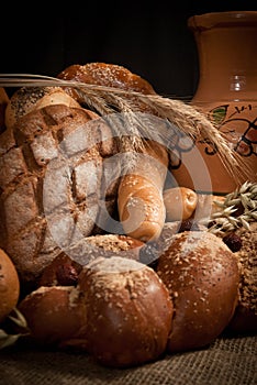 Assortment of baked bread