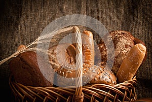 Assortment of baked bread