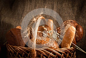 Assortment of baked bread