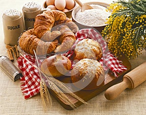 Assortment of baked pastries