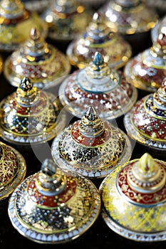 Assortment of benjarong-traditionnal thai ceramic