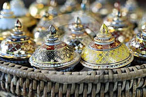 Assortment of benjarong-traditionnal thai ceramic