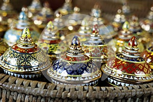 Assortment of benjarong-traditionnal thai ceramic