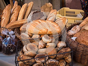 Assortment of bread in the shop