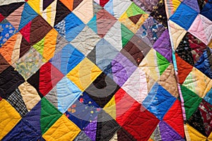 assortment of colorful, hand sewn patchwork quilts