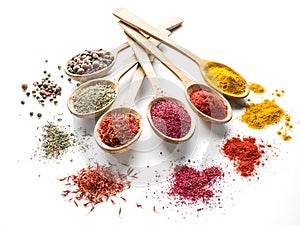 Assortment of colorful spices.