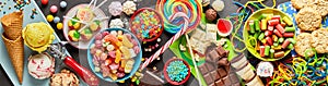 Assortment of colourful, festive sweets and candy
