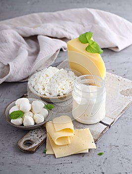 Assortment dairy products