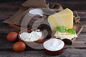 Assortment dairy products