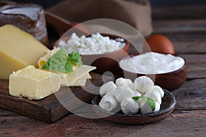 Assortment dairy products