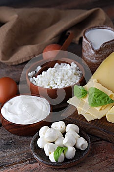 Assortment dairy products