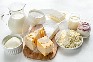 Assortment of dairy products