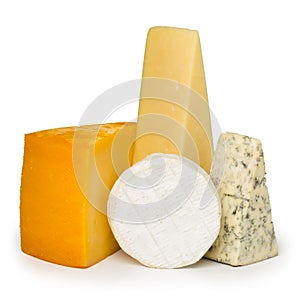 Assortment of different cheese types