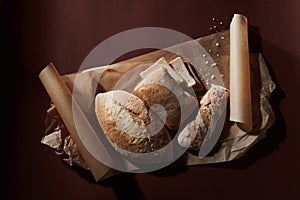 Assortment of different types of bread