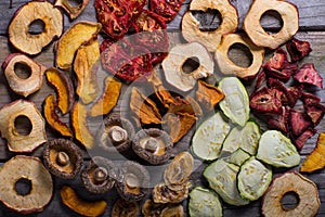 Assortment of dried fruits and vegetables