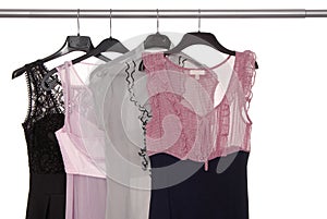 Assortment of evening dresses