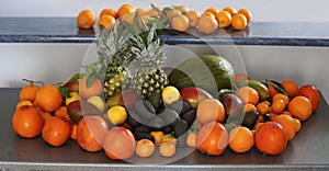 Assortment of exotic fruits on the table