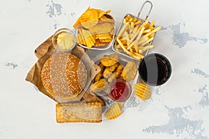 Assortment of fast food