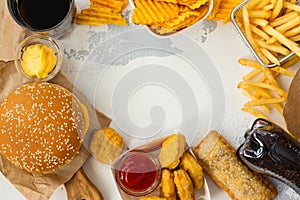 Assortment of fast food