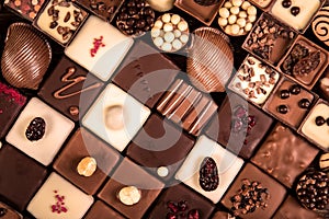 Assortment of fine chocolate candies