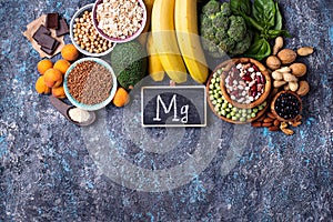 Assortment of food containing magnesium