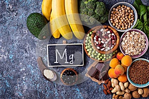 Assortment of food containing magnesium