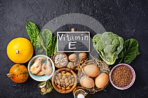 Assortment food sources of vitamin E