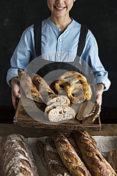 Assortment of fresh bread food photography recipe ideas