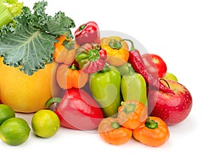 Assortment fresh fruit and vegetables