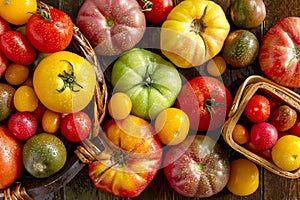 Assortment of Fresh Heirloom Tomatoes