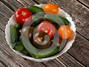 Assortment of fresh organic vegetables