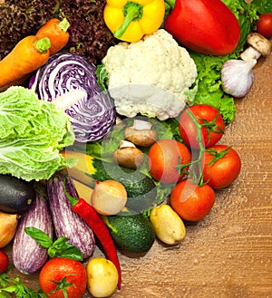 Assortment of fresh Organic Vegetables