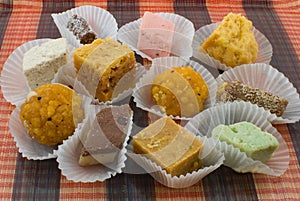 Assortment of Freshly Prepared Indian Sweets