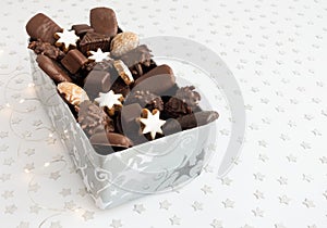 Assortment of Gingerbread in Cookie Tin with Copy Space